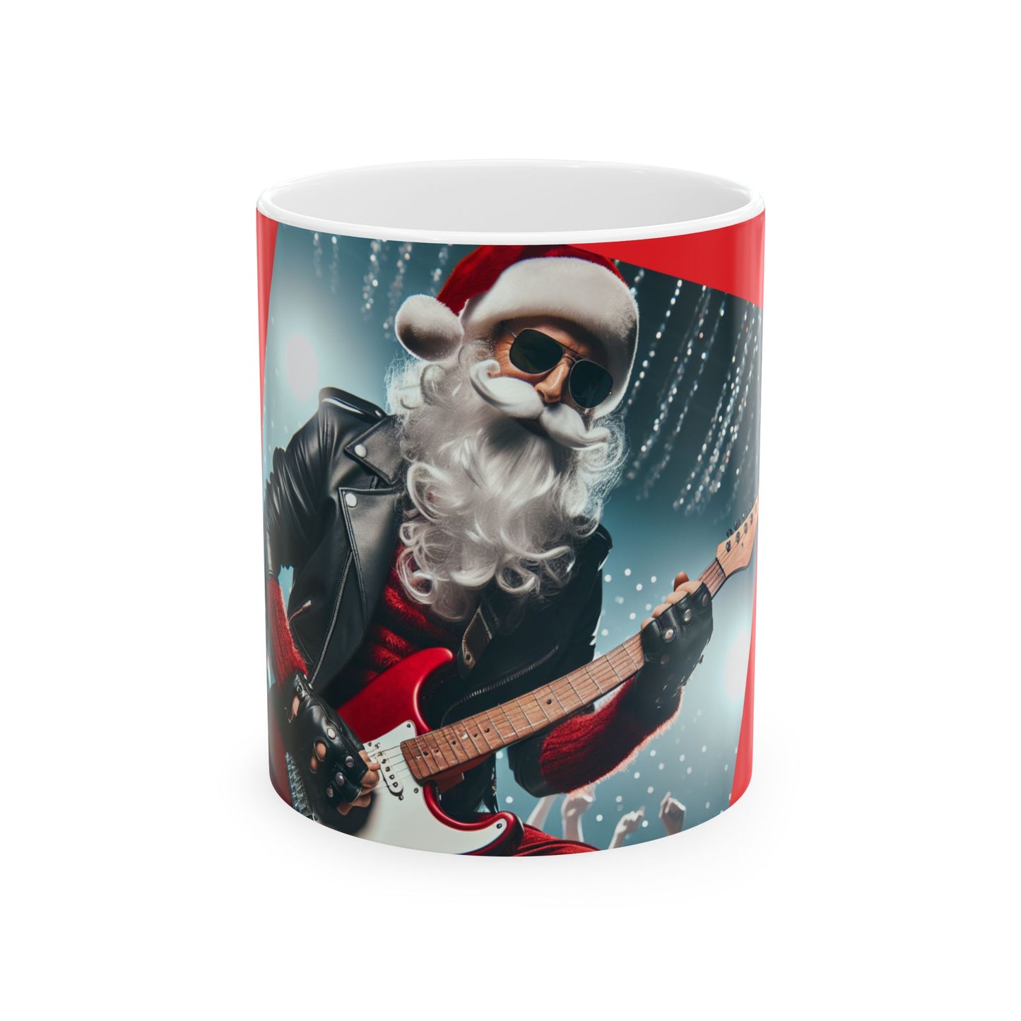 Röckstar Santa Claus 🎅Ceramic Mug, (11oz, 15oz)