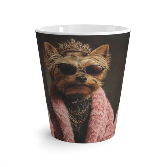 Regal Yorkie Latte Mug — Cute Queen Dog Coffee Cup