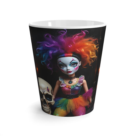 Vibrant Skull Pumpkin Latte Mug: Perfect for Halloween, Coffee Lovers, Holiday Decor, Unique Gift, Colorful Artwork