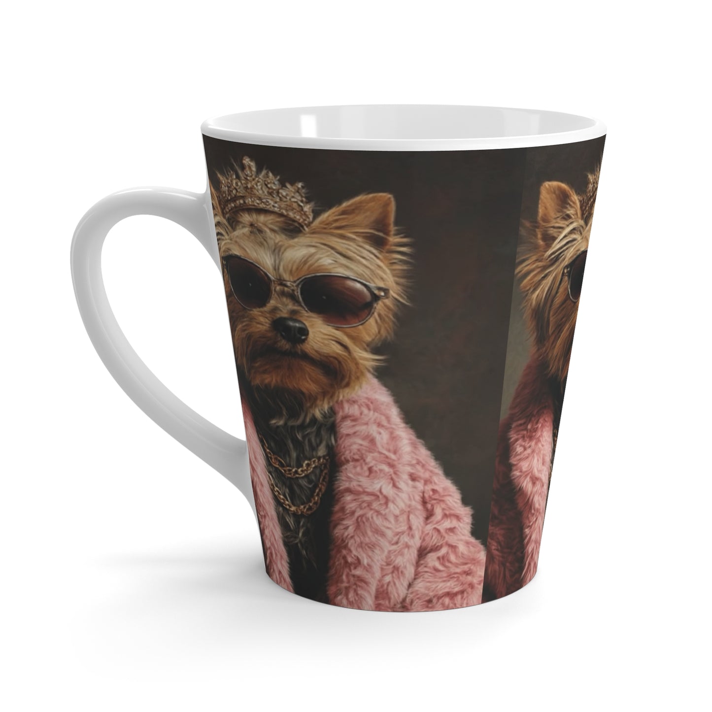 Regal Yorkie Latte Mug — Cute Queen Dog Coffee Cup