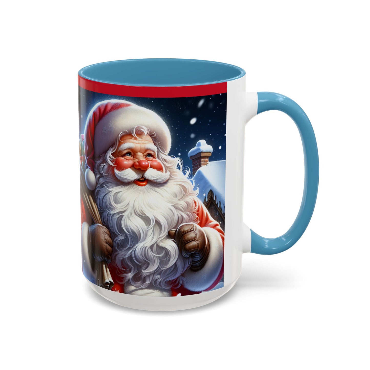 Santa Claus 🎅 Accent Coffee Mug (11, 15oz)