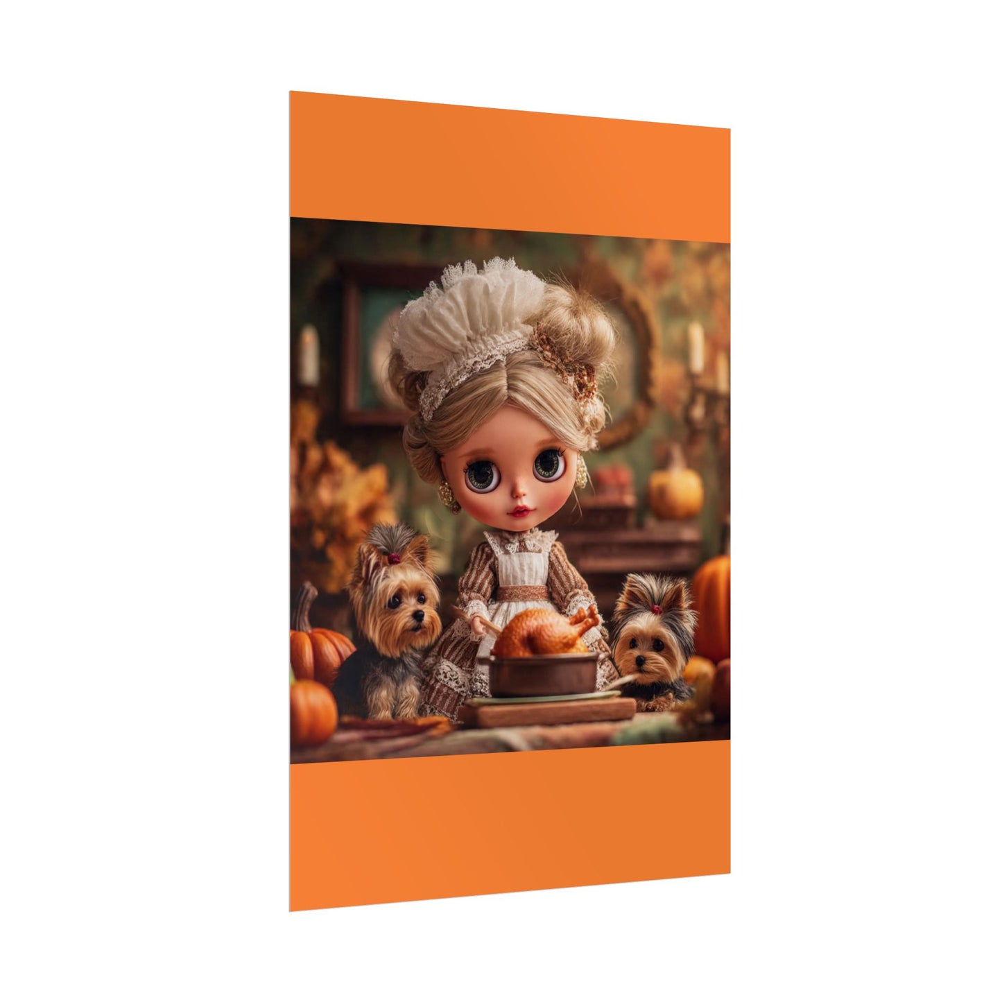 Poster Prints - Thanksgiving and Yorkshire Terriers Design