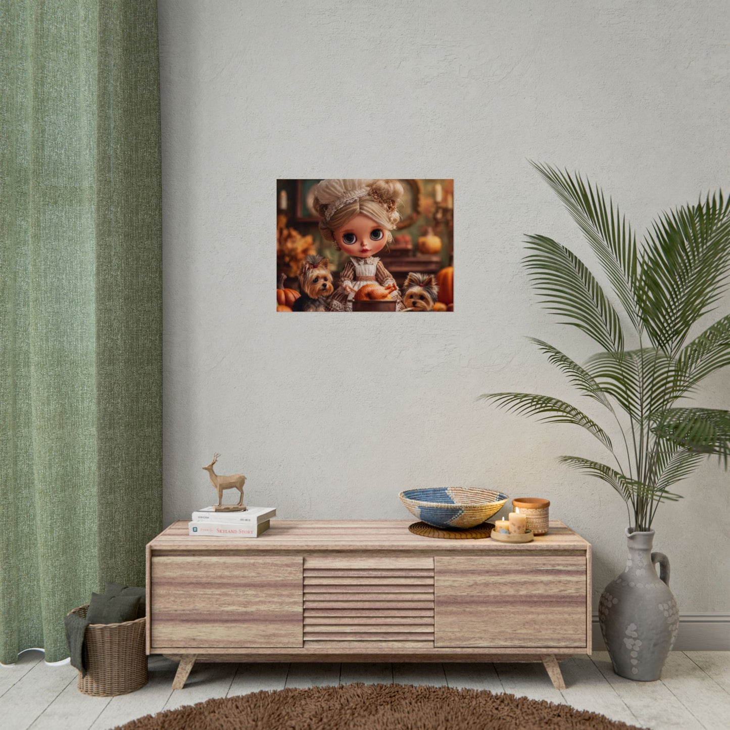 Poster Prints - Thanksgiving and Yorkshire Terriers Design