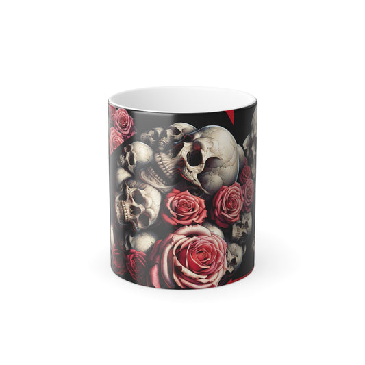 Skulls&Roses💀🌹Color Morphing Mug, 11oz