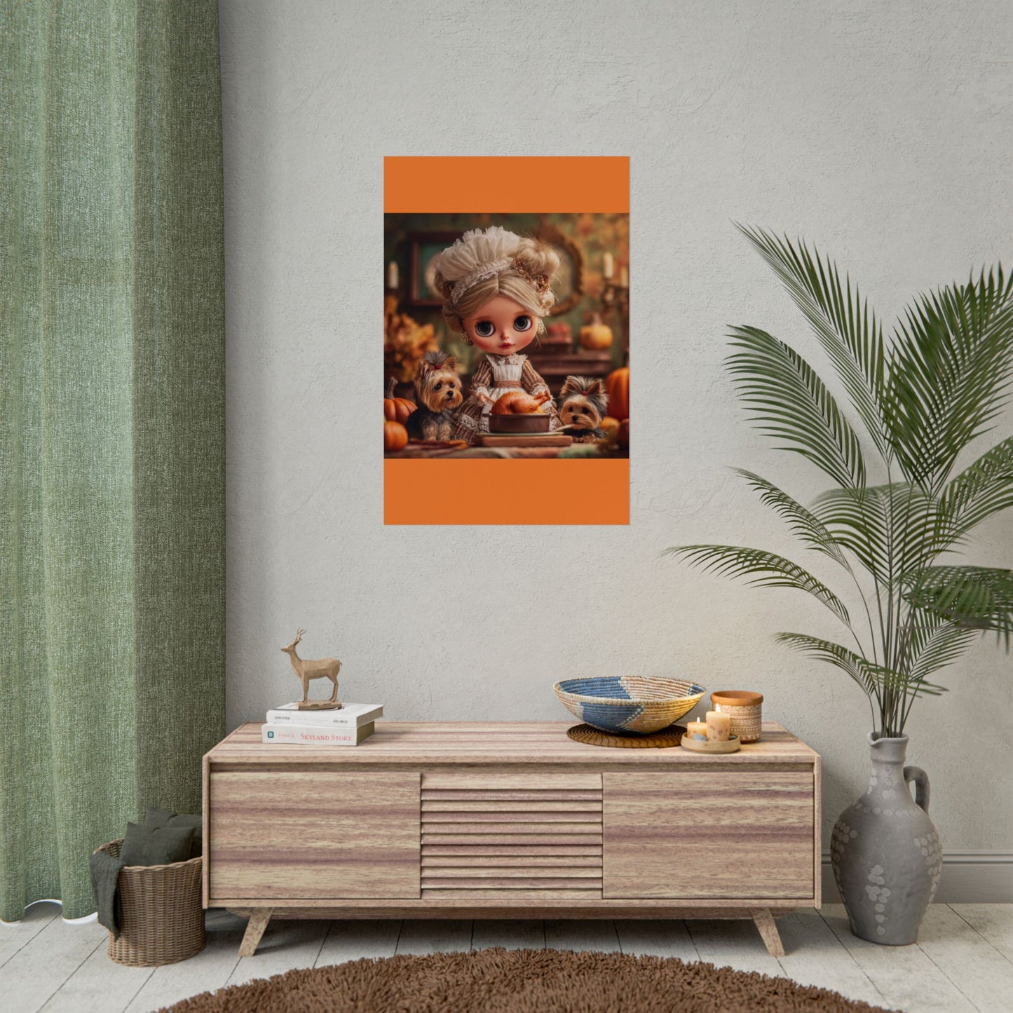 Poster Prints - Thanksgiving and Yorkshire Terriers Design
