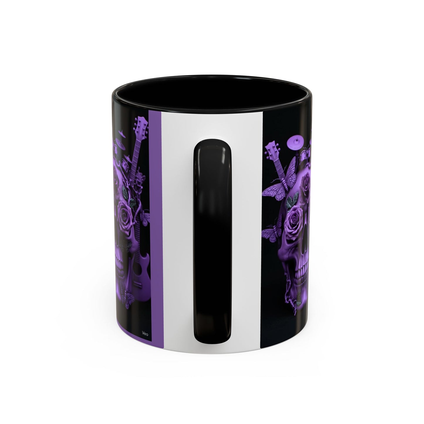 Purple Skull & Roses Coffee Mug — Gothic Rock Music Accent Mug (11/15oz)