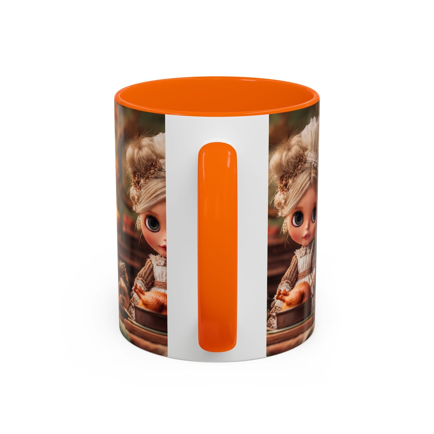 Autumn Blythe Doll & Pup Coffee Mug — Halloween Pumpkin Accent (11/15oz)