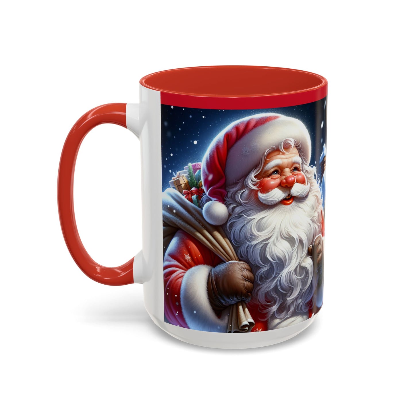 Santa Claus 🎅 Accent Coffee Mug (11, 15oz)