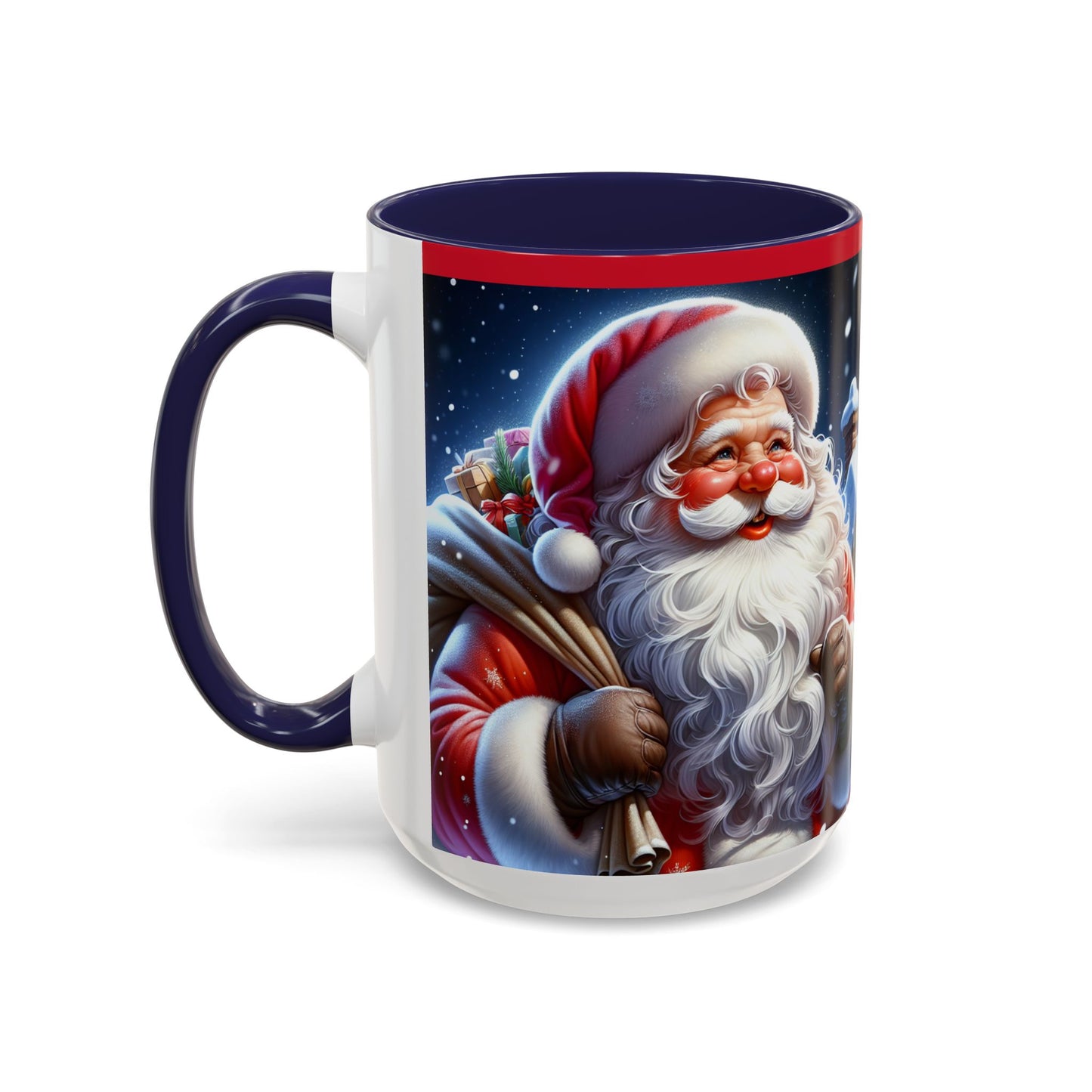 Santa Claus 🎅 Accent Coffee Mug (11, 15oz)