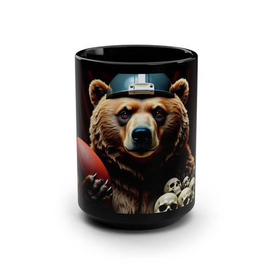 Football Bear Mug - 15oz Coffee Cup, Halloween Gift, Sports Enthusiast, Unique Gift for Him, Home Bar Decor
