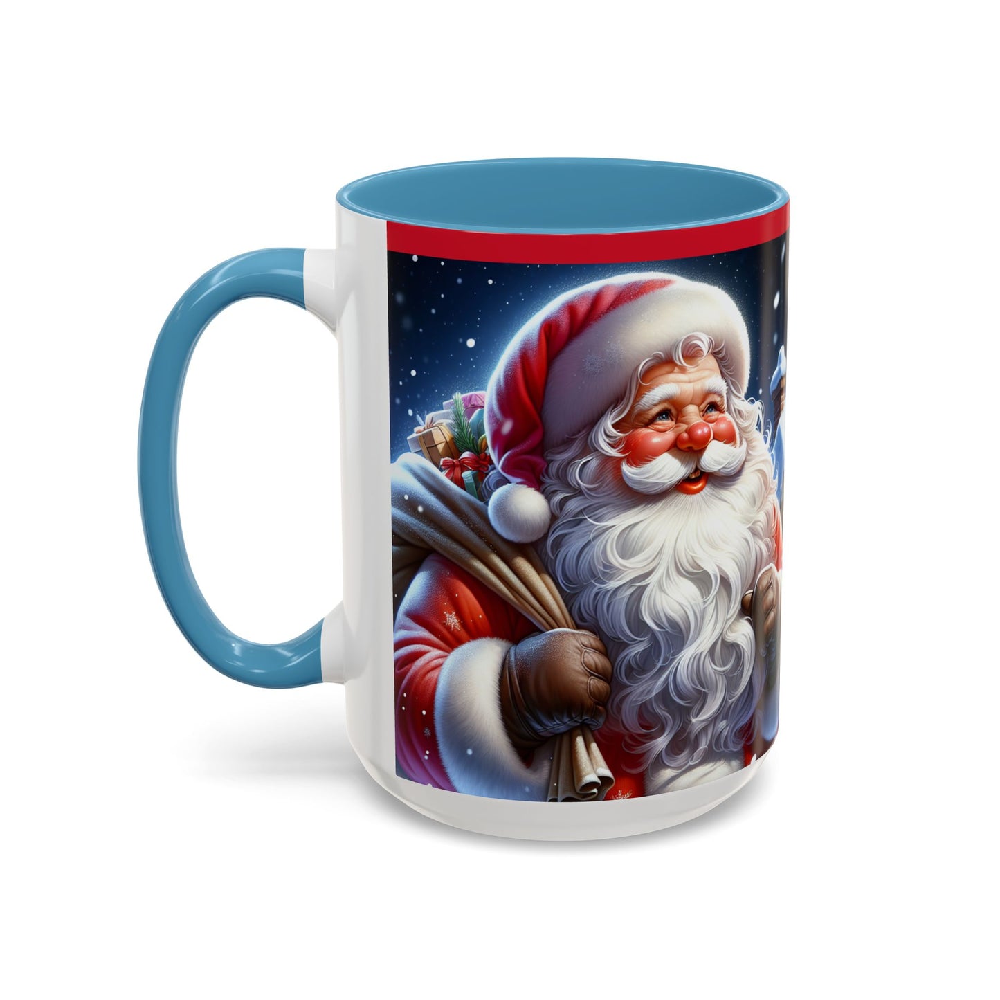 Santa Claus 🎅 Accent Coffee Mug (11, 15oz)