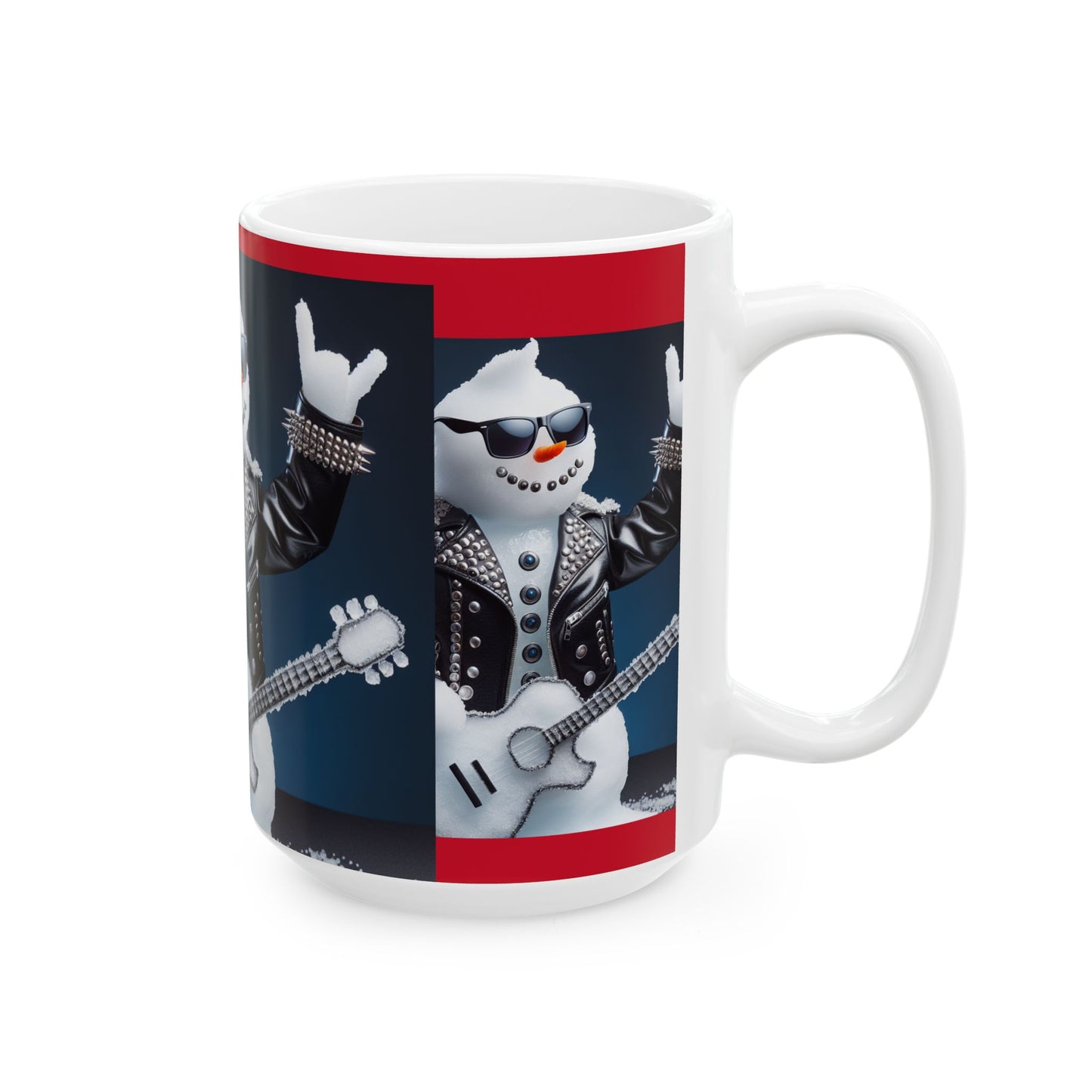 Röckstar Snowman ⛄️Ceramic Mug, (11oz, 15oz)