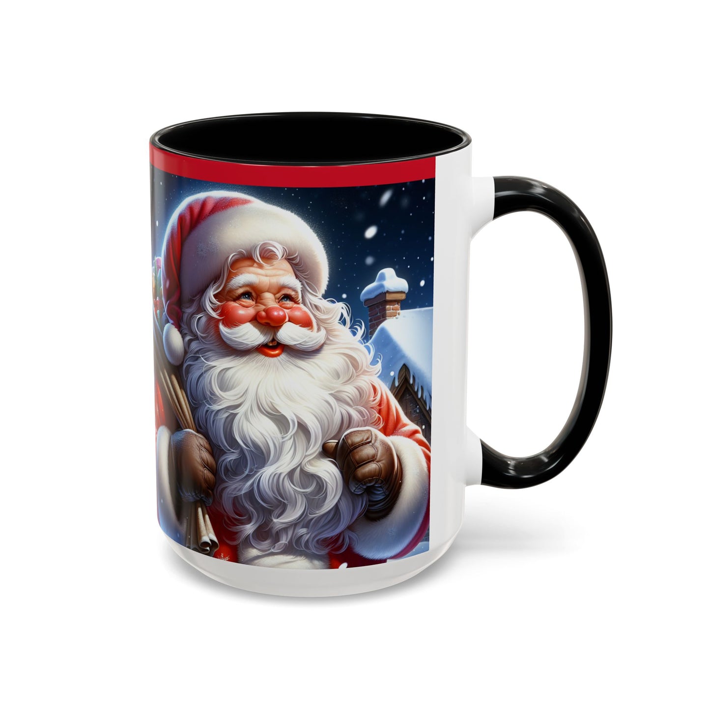 Santa Claus 🎅 Accent Coffee Mug (11, 15oz)