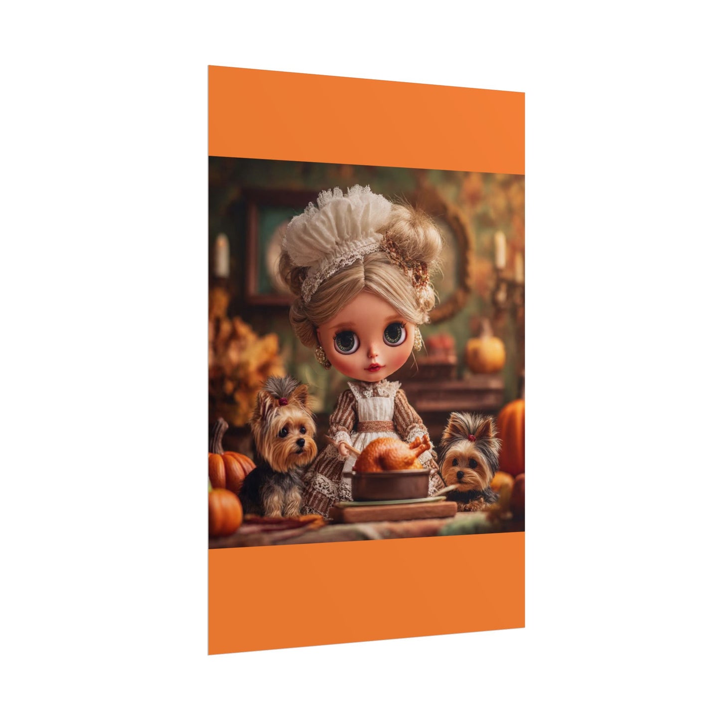 Poster Prints - Thanksgiving and Yorkshire Terriers Design